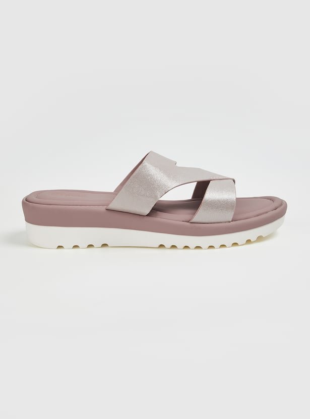 Women Metallic Finish Sandals