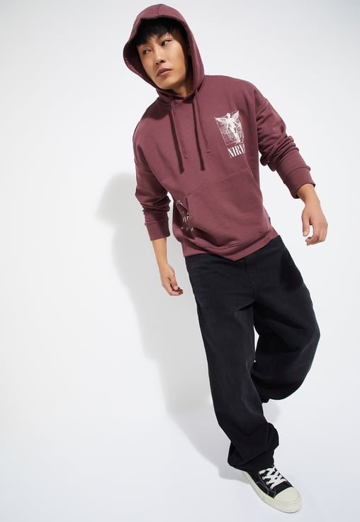 Men Hoodie Maroon