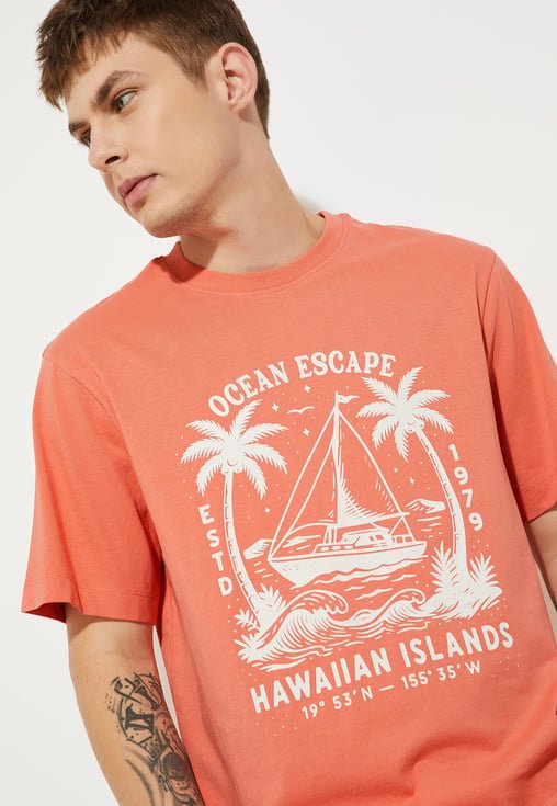Men T-shirt Orange
